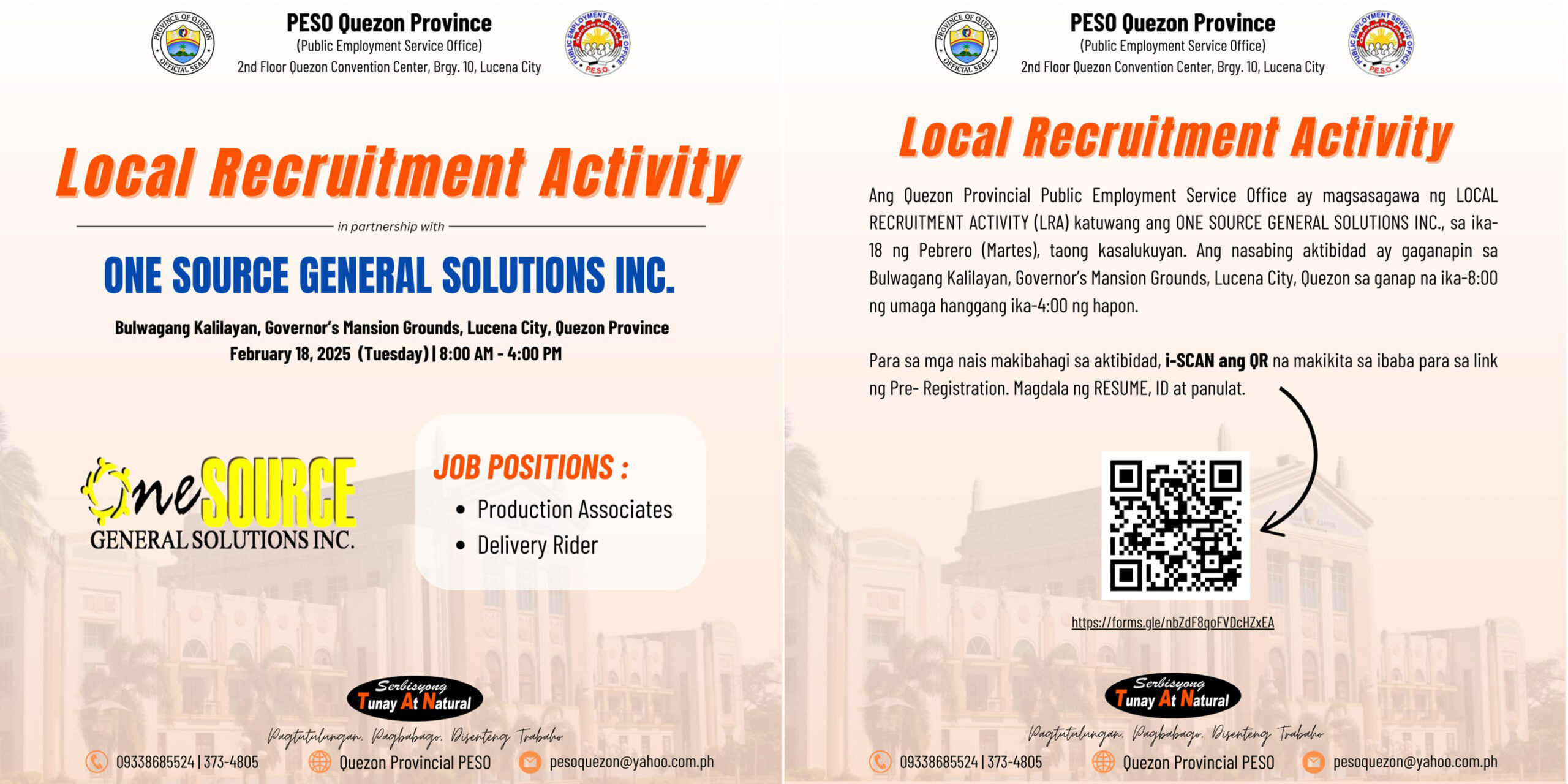 Local Recruitment Activity – February 14, 2025