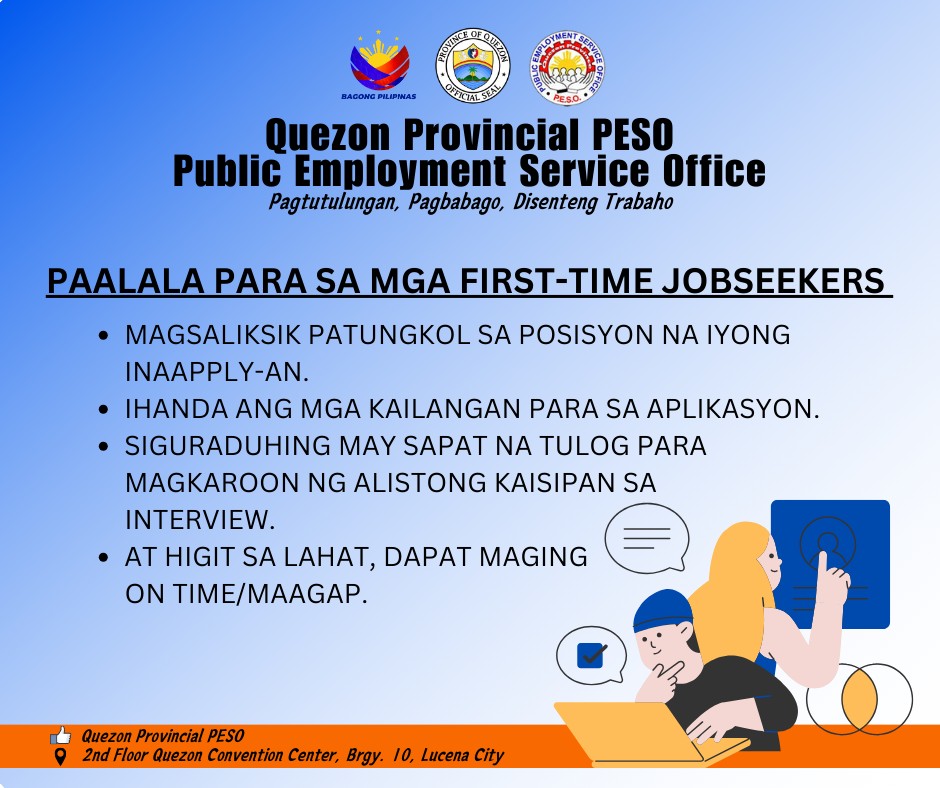 MGA PAALALA PARA SA MGA NAGHAHANAP NG TRABAHO/JOBSEEKERS | February 17, 2025