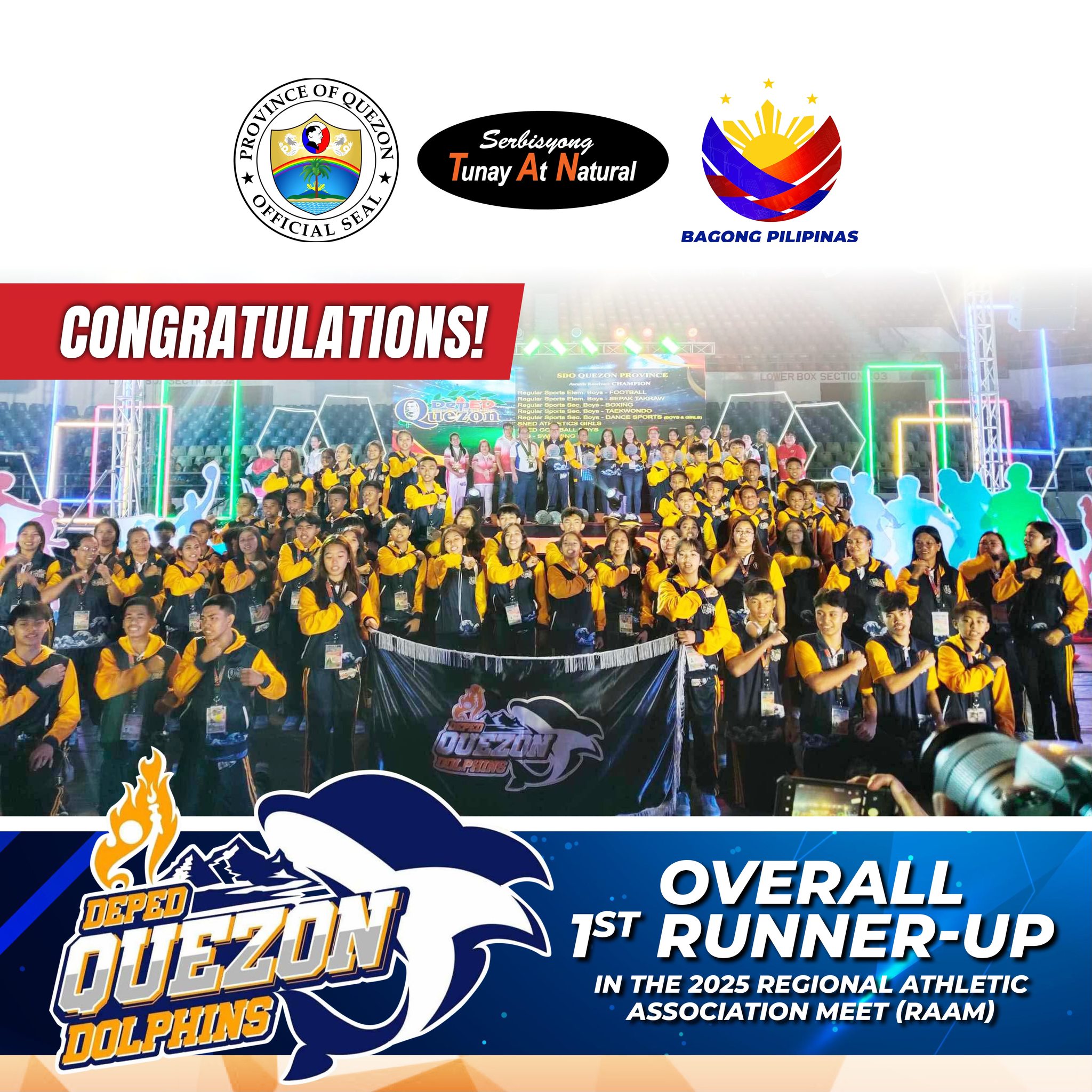 CONGRATULATIONS QUEZON DOLPHINS!