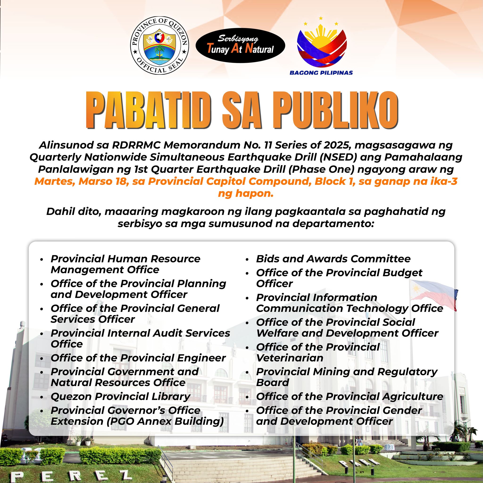 Earthquake Drill | March 18, 2025