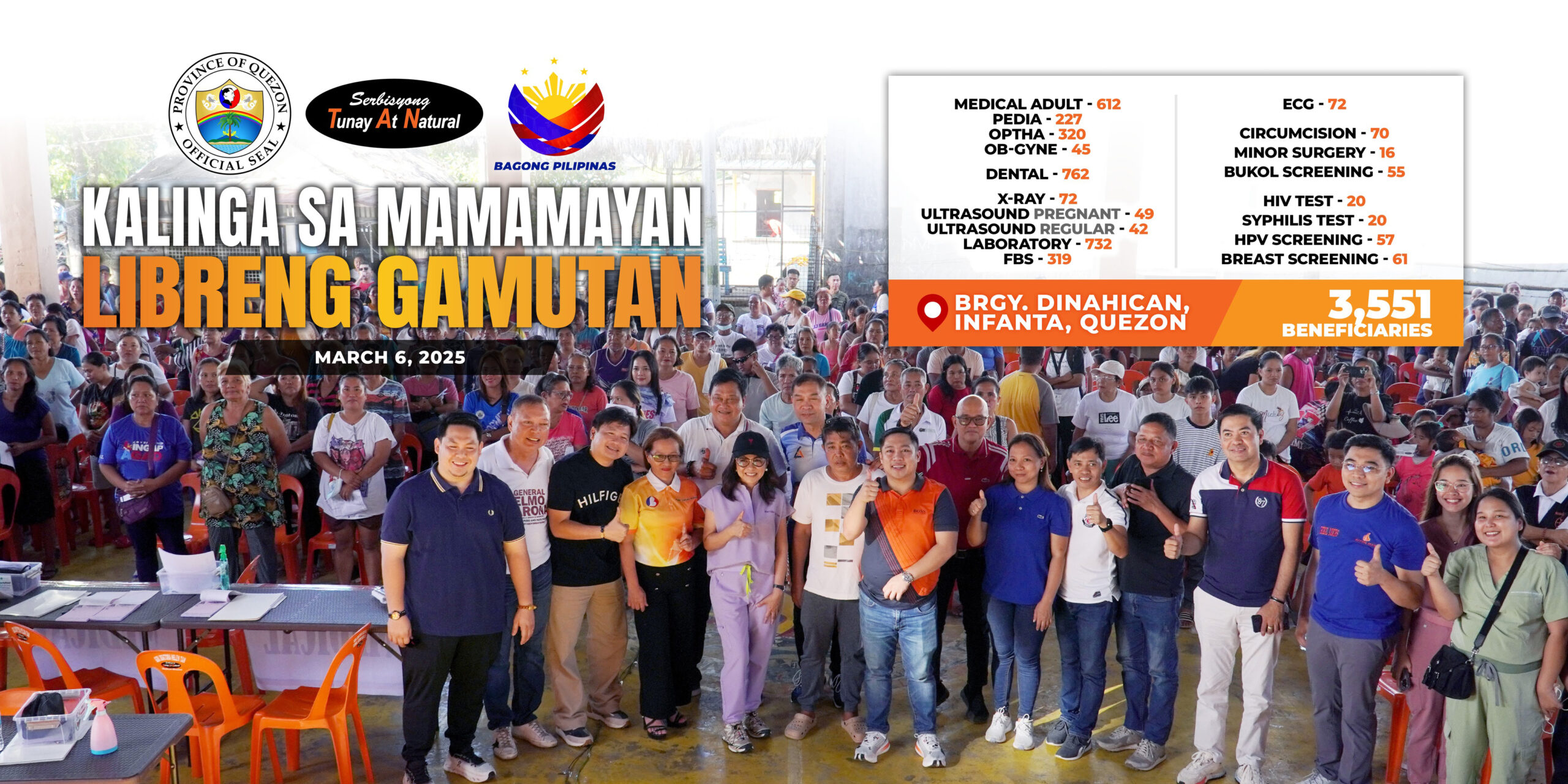Benificiaries ng “Kalinga sa Mamamayan Libreng Gamutan”  – Brgy. Dinahican, Infanta, Quezon | March 6, 2025