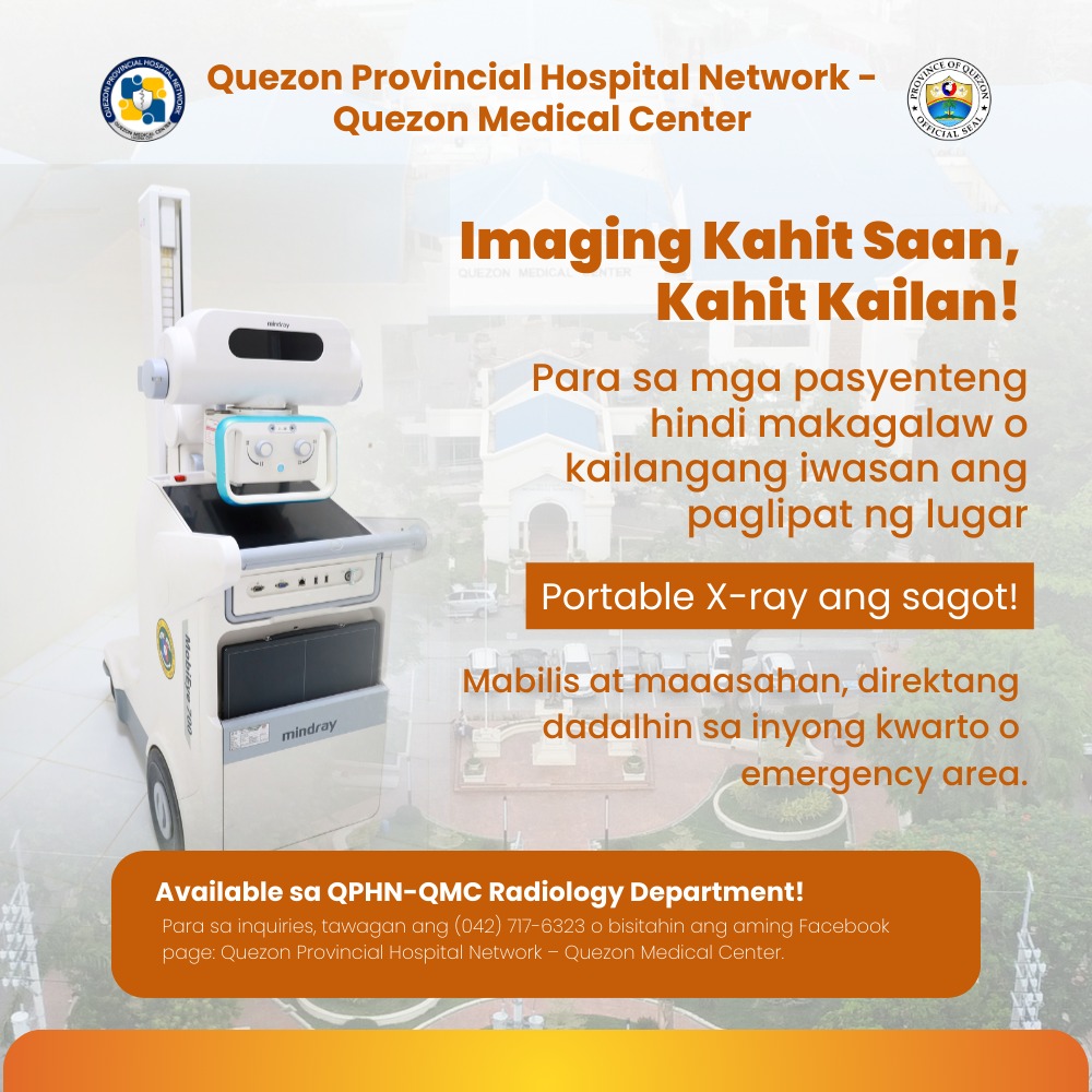 Mabilisang diagnosis, saan ka man naroroon. Portable X-ray, para sa iyong kapakanan! | April 15, 2025