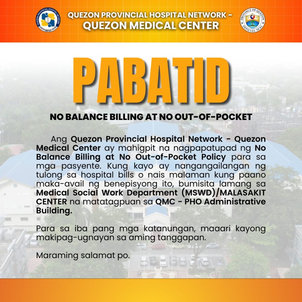 Mahalagang Paalala mula sa QPHN-QMC
