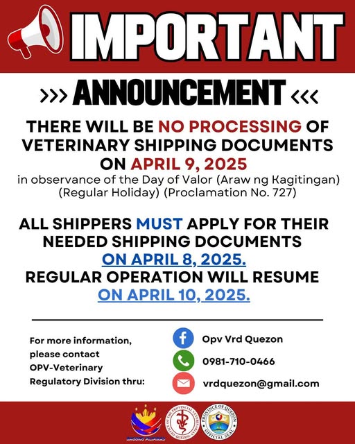 Provincial Veterinary Announcement | April 7, 2025