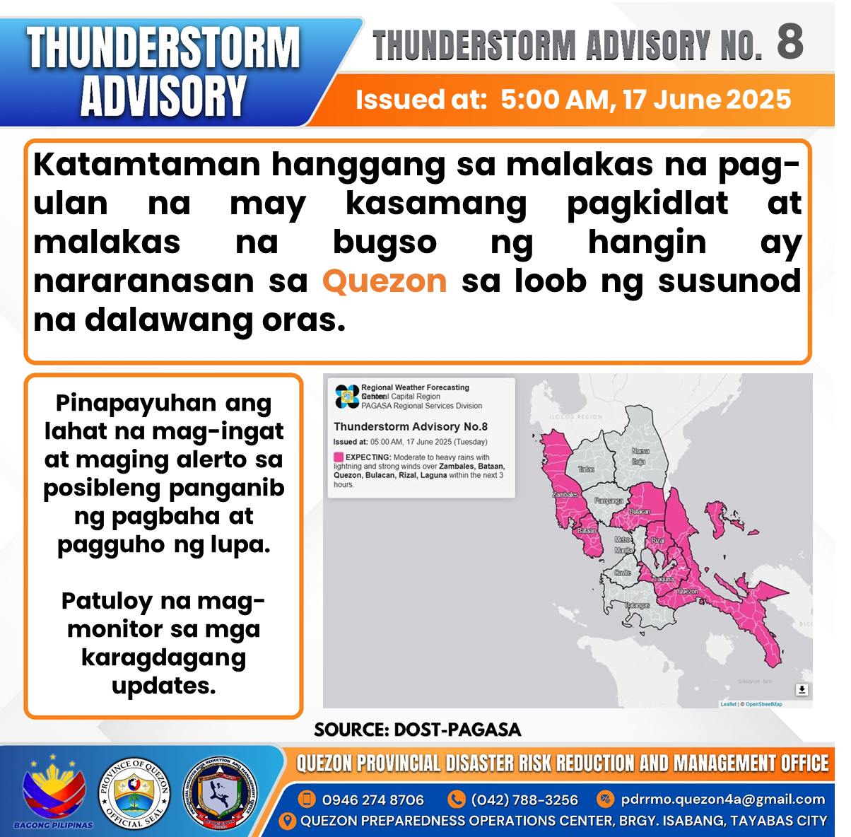 Thunderstorm Advisory No. 8 | June 17, 2025